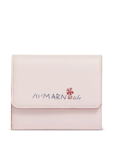 Marni gusseted-embroidered wallet Pink PFMO0136U0P6533