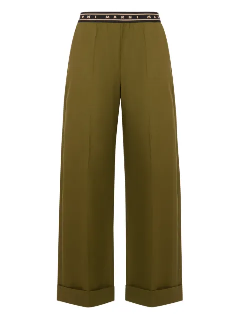 Marni tropical wool straight-leg trousers Green PAMA0633U0UTW839