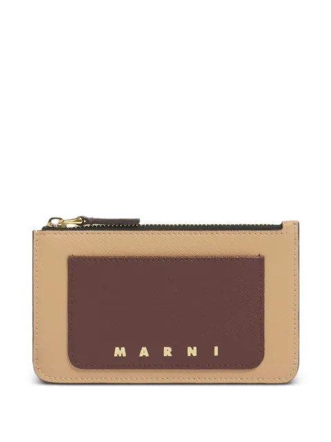 Marni leather zip cardholder Neutrals PFMO0025U7LV520