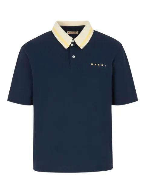 Marni striped collar polo shirt Blue POMU0051LSUTC599