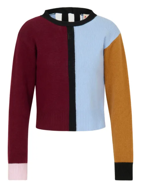 Marni colour-block long-sleeve sweater Blue GCMD0643Q0UFX327