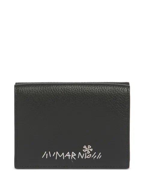 Marni embroidered-flower trifold wallet Black PFMO0105U2P6533