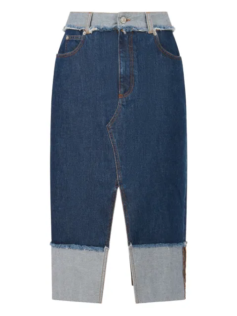 Marni frayed denim midi skirt Blue GOJD0807SQUSCY68WSB9