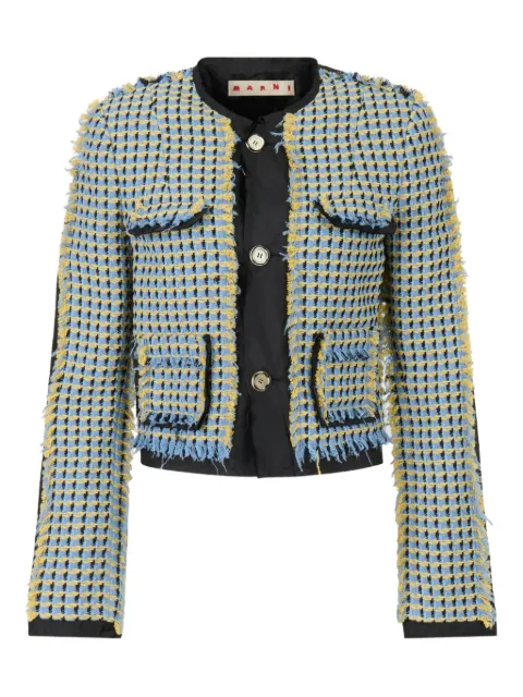 Marni cotton tweed-effect jacket Blue GIMA0324QSUTC568