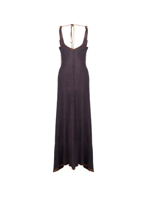Marni linen-viscose dress with colorful edges Blue ABMD0285Q0UFL101