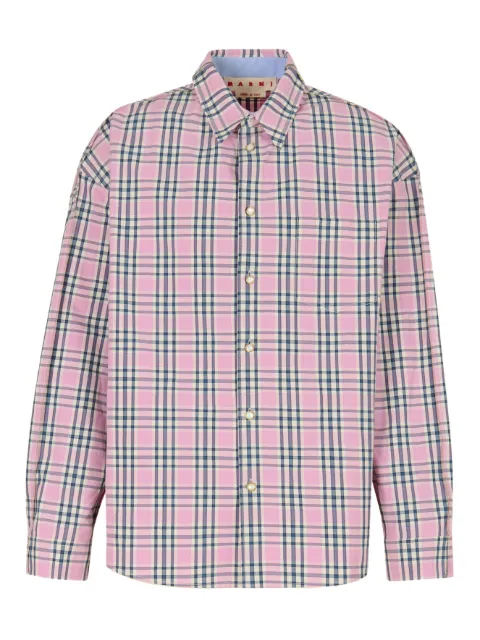 Marni checked-pattern long-sleeve shirt Pink CUMU0375A0UTC572