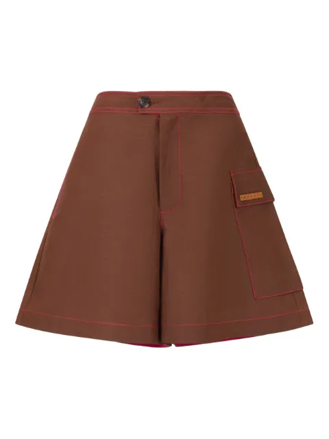 Marni logo-patch shorts Brown PAMA0630X0TR015