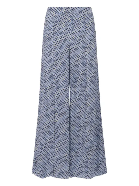Marni crêpe de chine pants with Criss Cross print Blue PAMA0617A0UTSG42