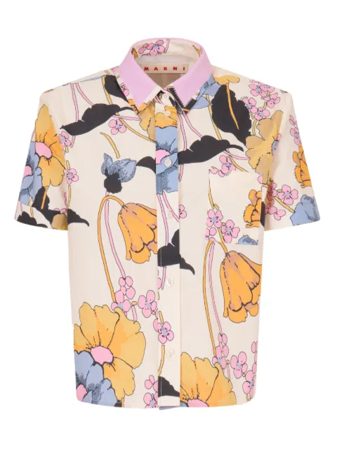 Marni floral-print pocket shirt Neutrals CAMA0669QSUTC581MFW08