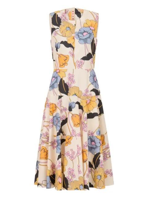 Marni sleeveless floral midi dress Neutrals ABMA1551A1UTC581MFW08