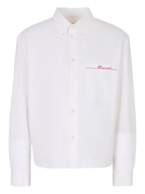 Marni cotton Oxford shirt with striped pocket White CUMU0366QSUTC566