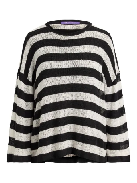 Ralph Lauren Collection striped crew-neck sweater Black 290P13034001