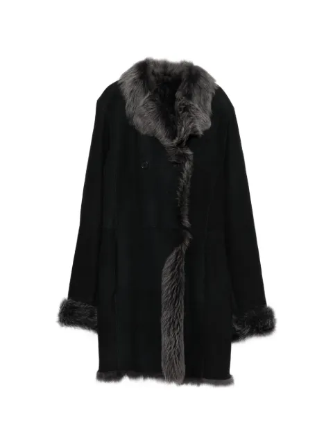 Romeo Gigli Pre-Owned 1990s fur trim coat Black RG1200ZM