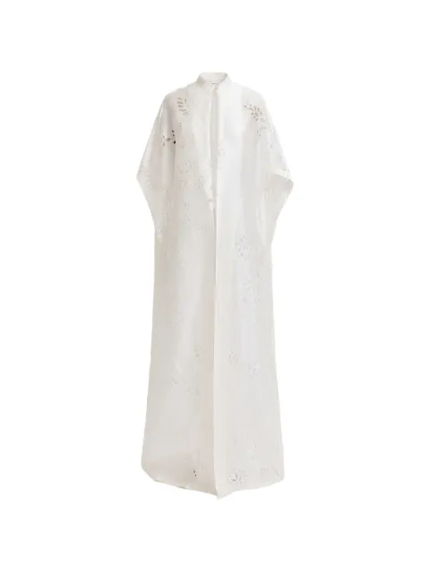 Gemy Maalouf open floor-length cape White GMCP257532KM
