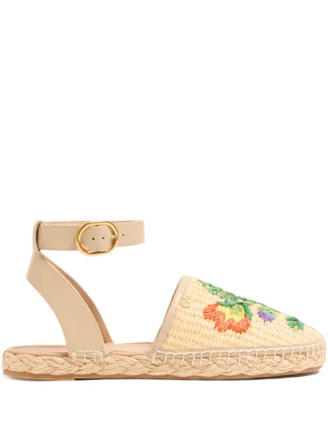 Valentino Garavani Bribri floral-embroidered espadrille Neutrals WS0MQ6FYR