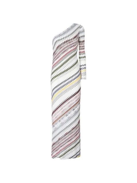 Missoni one-shoulder chevron-pattern maxi dress White DS26SG1RBR0150