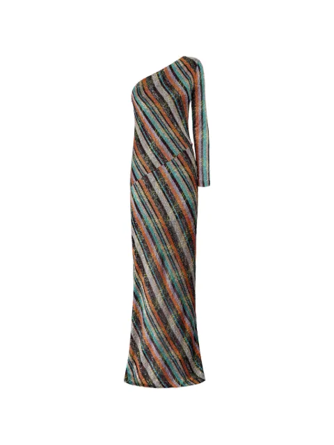 Missoni one-shoulder striped maxi dress Brown DS26SG1PBC005Z