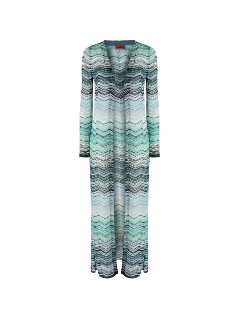 Missoni Chevron long cardigan Blue DS26SM0HBK01H9