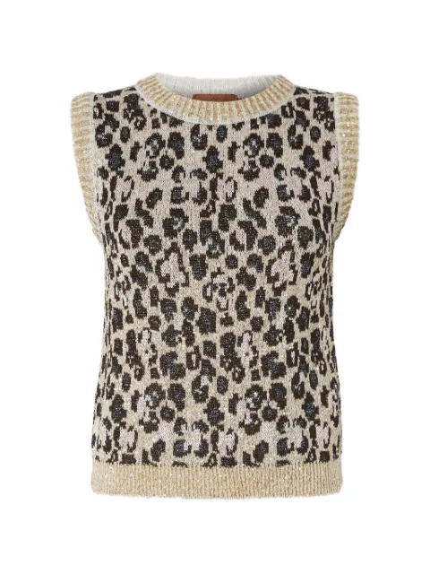 Missoni animal-print sleeveless vest Neutrals DS26SK0IBK01HD