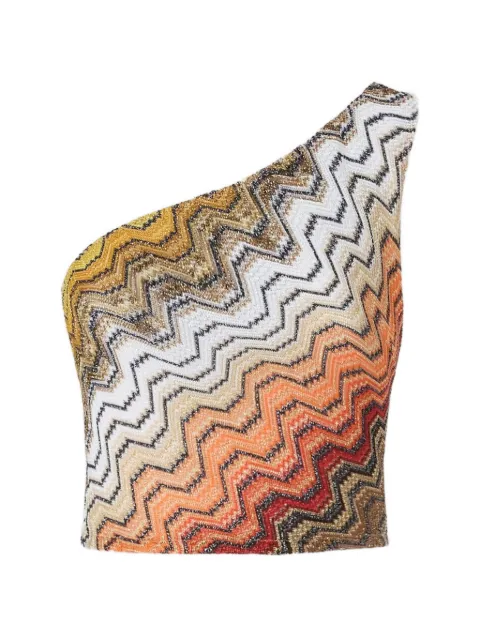 Missoni one-shoulder top in viscose lamé blend Orange MC25SK01BR015D