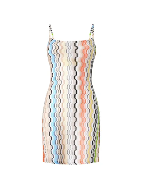 Missoni short viscose cover-up with greek motif Neutrals MS26SQ0OBR015E