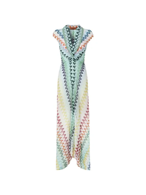 Missoni long dress in zig zag lace Neutrals DS26SG4EBR015I