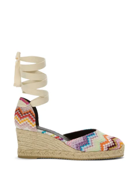Missoni Zigzag lace-up espadrilles Green MWB006