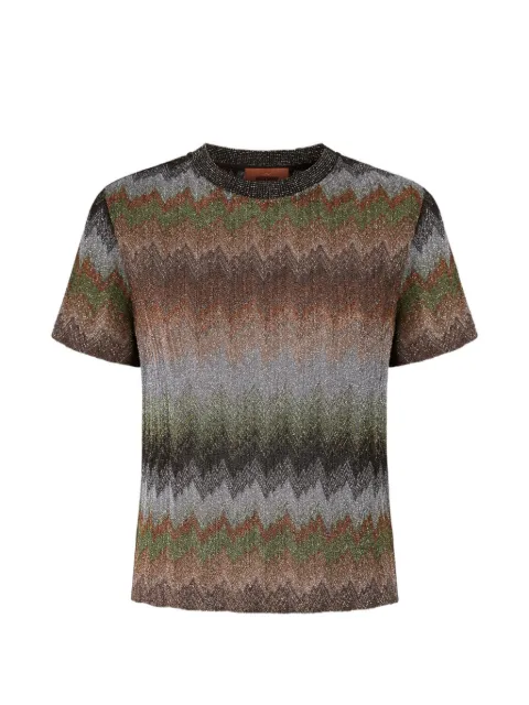 Missoni snake-pattern short-sleeve T-shirt Brown DS26SL01BR014S