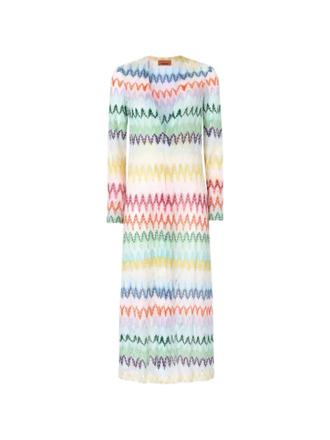Missoni long zig zag lace cardigan White DS26SM0TBR015I