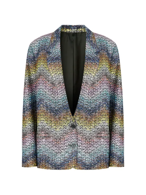 Missoni zigzag-pattern single-breasted blazer Blue DS26SF06BC0065