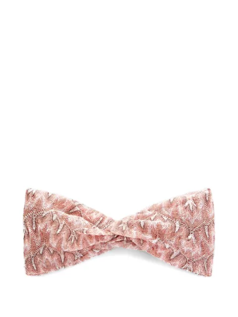 Missoni foliage-pattern twisted headband Pink AC25WS01BR014X
