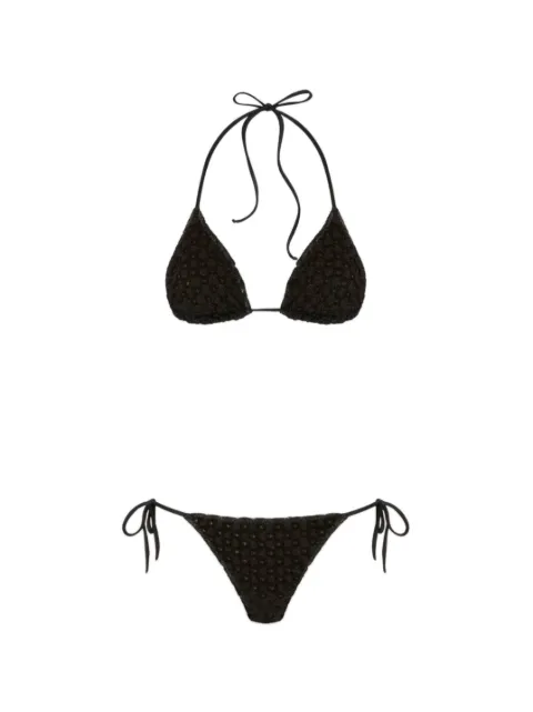 Missoni triangle bikini in lamé viscose with raschel workmanship Black MC22SP00BR014R
