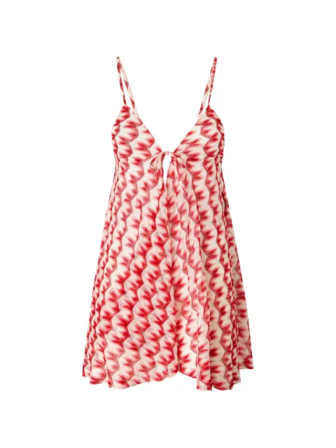 Missoni tie-front graphic beach jumpsuit Red MS26SG00BR014I