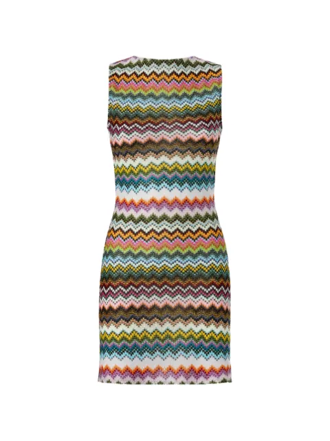 Missoni short cover-up in lamé viscose with pixel-effect zigzag motif Blue MS26SQ1XBR014F