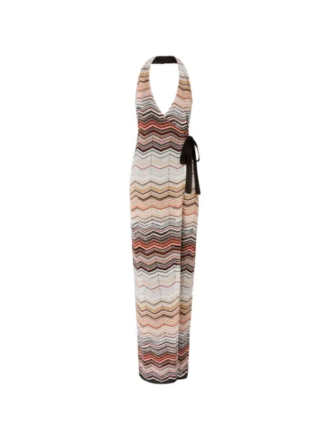Missoni chevron halterneck maxi dress Neutrals DS26SG31BK01H9
