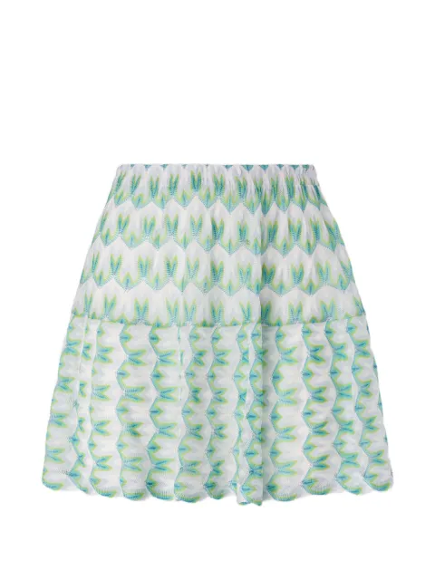 Missoni pleated geometric-pattern mini skirt White MC26SH00BR014I