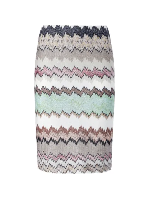 Missoni chevron slit midi skirt Neutrals DS26SH0VBR014W