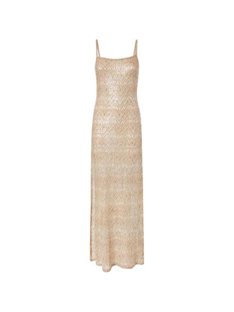 Missoni sequin-embellished maxi beach dress Gold MS26SQ19BR014Y