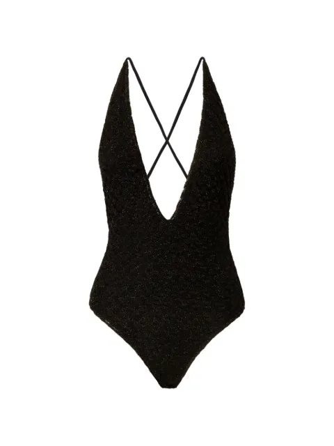 Missoni one-piece swimsuit in lamé viscose with raschel workmanship Black MC22SP03BR014R