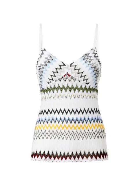 Missoni zigzag-pattern V-neck tank top White DS26SK0XBR0150