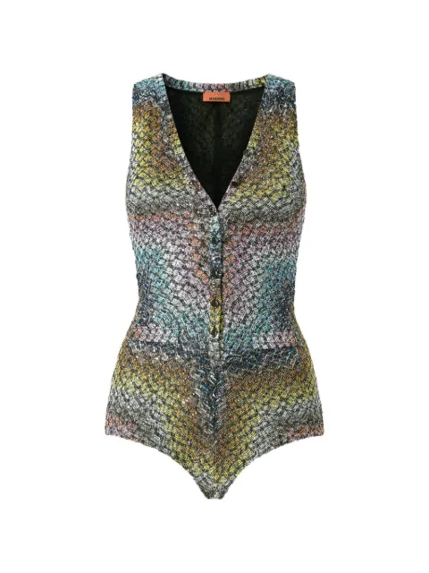 Missoni V-neck swimsuit Blue MS26SP13BC0065