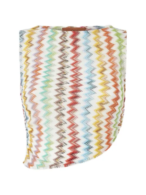 Missoni crop top in lamé viscose with micro zigzag pattern White MS26SK03BR014J