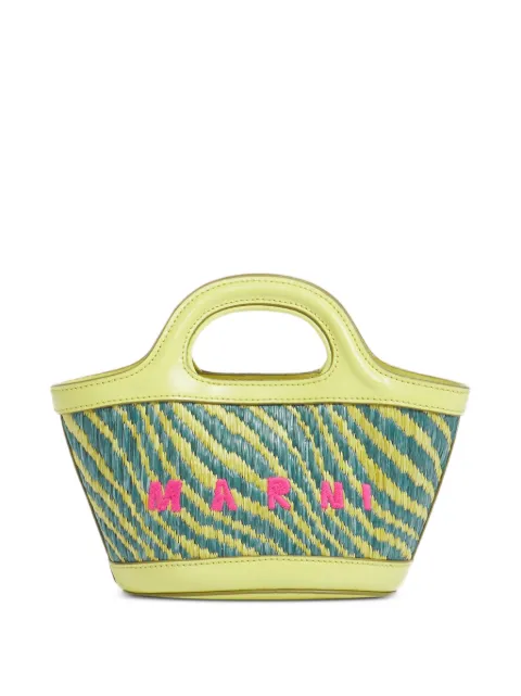 Marni micro wavy-pattern embroidered bag Green BMMP0067U2P9841