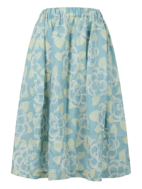 Marni ramie elasticated skirt with Banjo print Blue GOMA0459S7UTR028