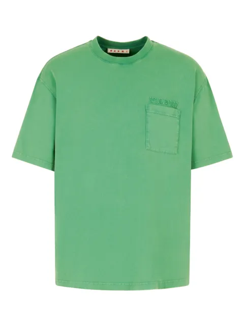 Marni chest-pocket cotton T-shirt Green HUMU0358GXUSCY94