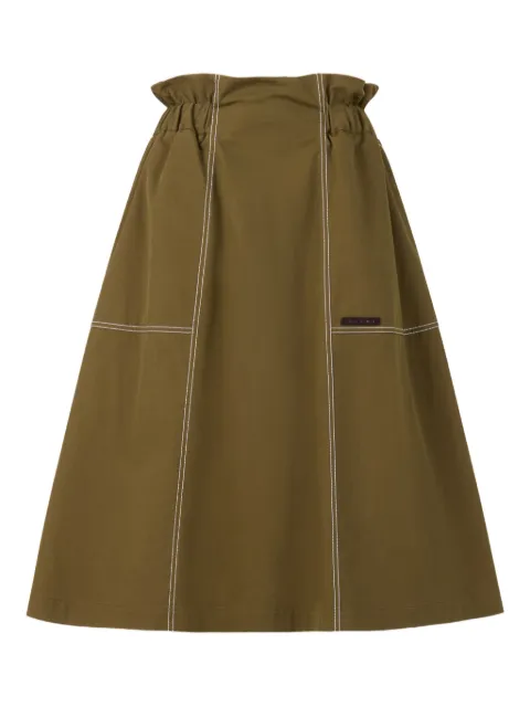 Marni gabardine midi skirt with paper-bag waist Green GOMA0812A1UTC571