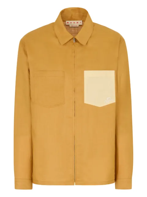 Marni Zip Pocket Waves Logo Shirt Yellow CUMU0297QSUTR027