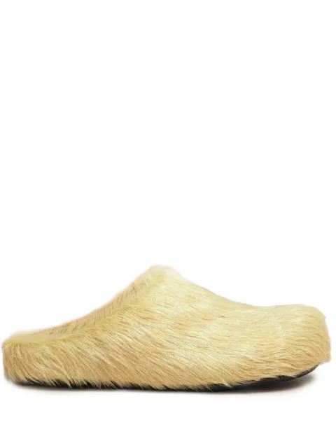 Marni long hair calfskin Fussbett sabot Yellow SBMR000600P4122