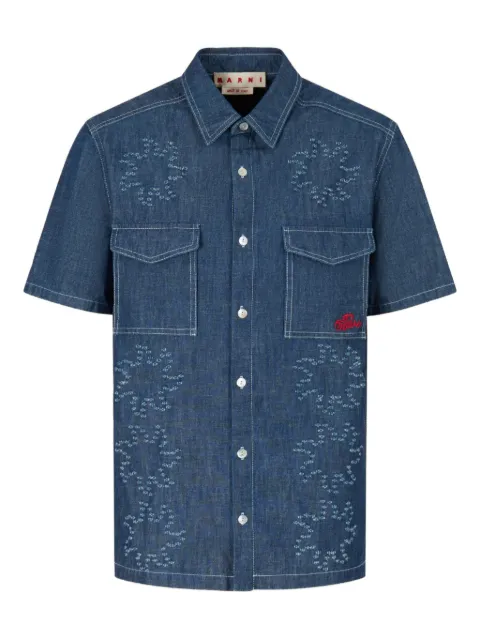 Marni pockets sun-detail shirt Blue CUJU0032S4USCY72