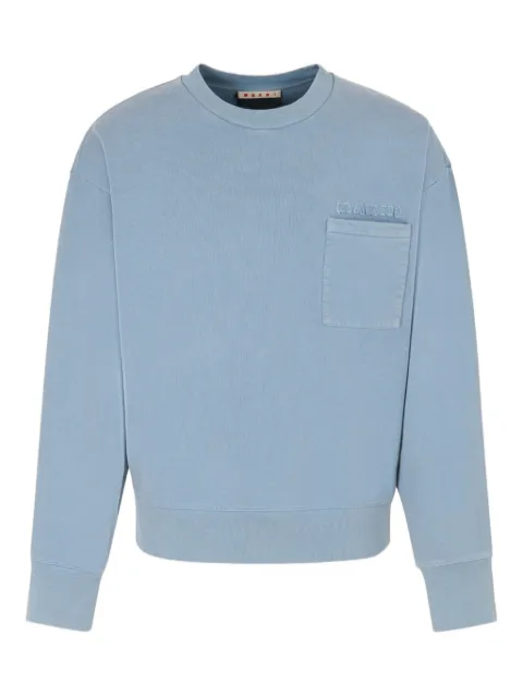 Marni blue cotton sweatshirt with Marni patches Blue FUMU0151GXUSCY95